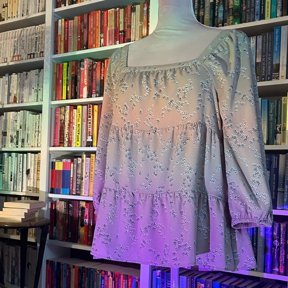 Hippie style flower pattern brown long sleeve shirt - Picture 1 of 7